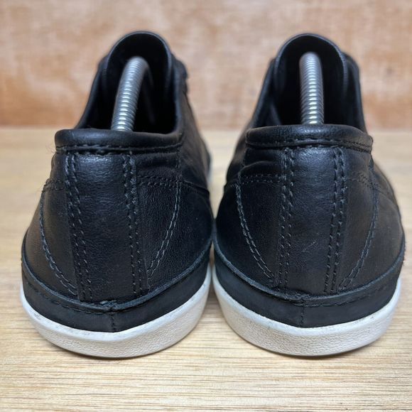 COPY - JOHN VARVATOS Reed 315 Black Leather White Rubber Sole Sneakers Men Size… - Picture 4 of 11